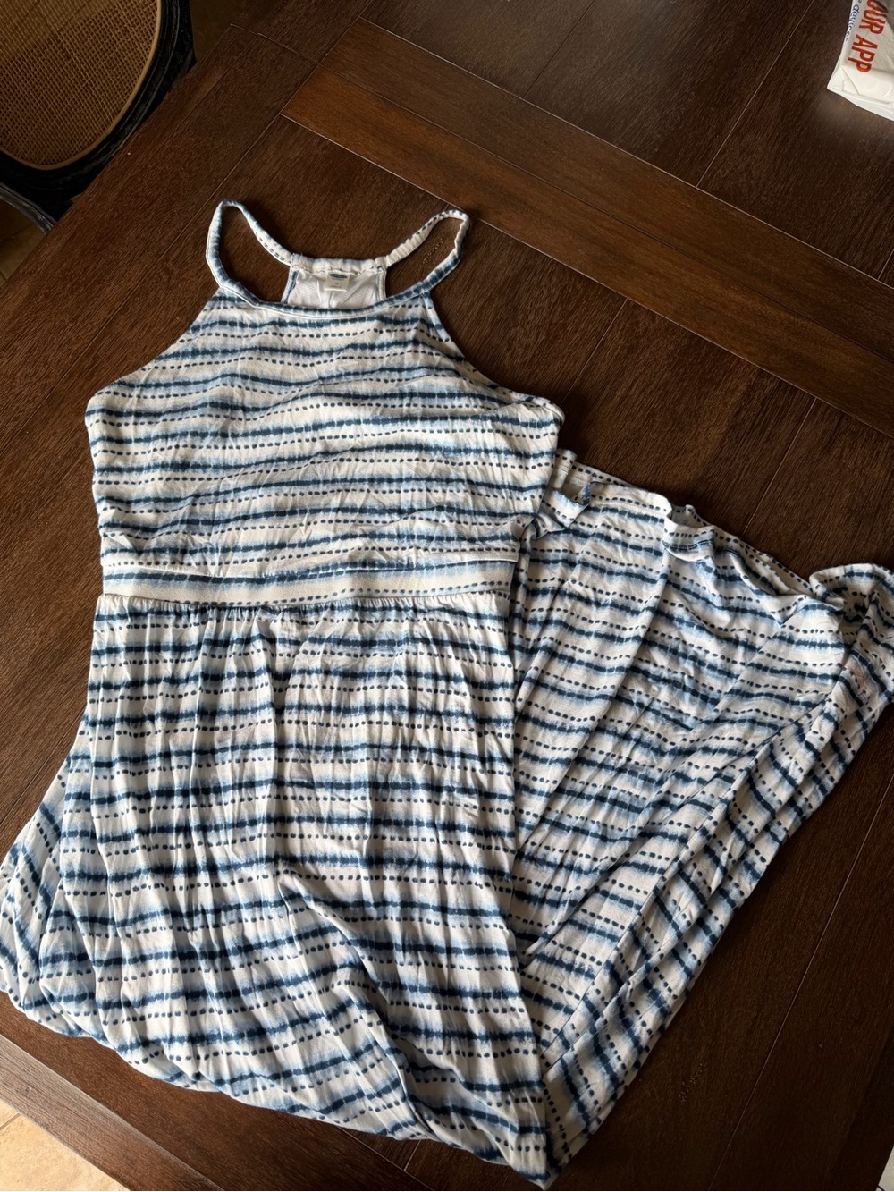 Old Navy Blue and White Tie-Dye Tank Maxi Dress